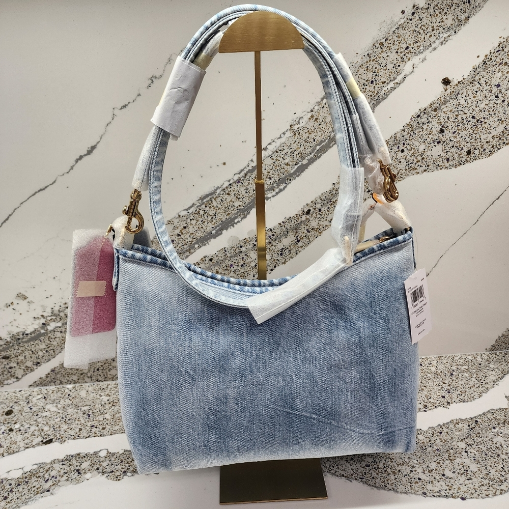Coach Laurel Shoulder Bag in Loved Denim With Charms NWT - Picture 8 of 15